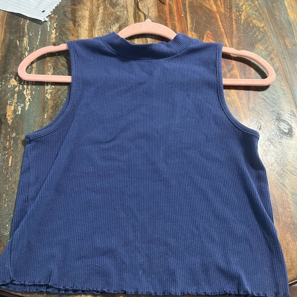 Used but in good condition blue turtle neck crop.